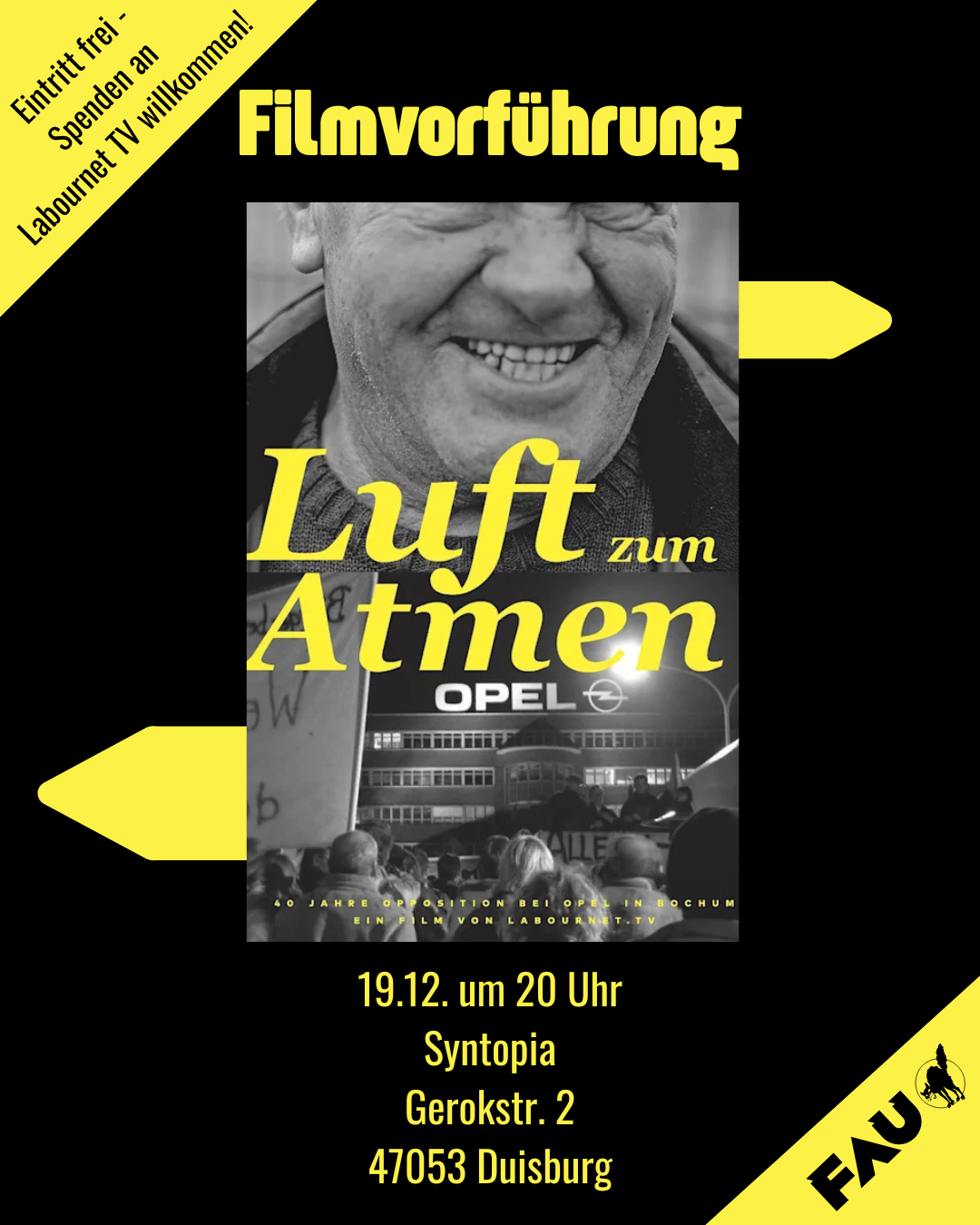 Duisburg: Filmvorführung: Luft zum Atmen