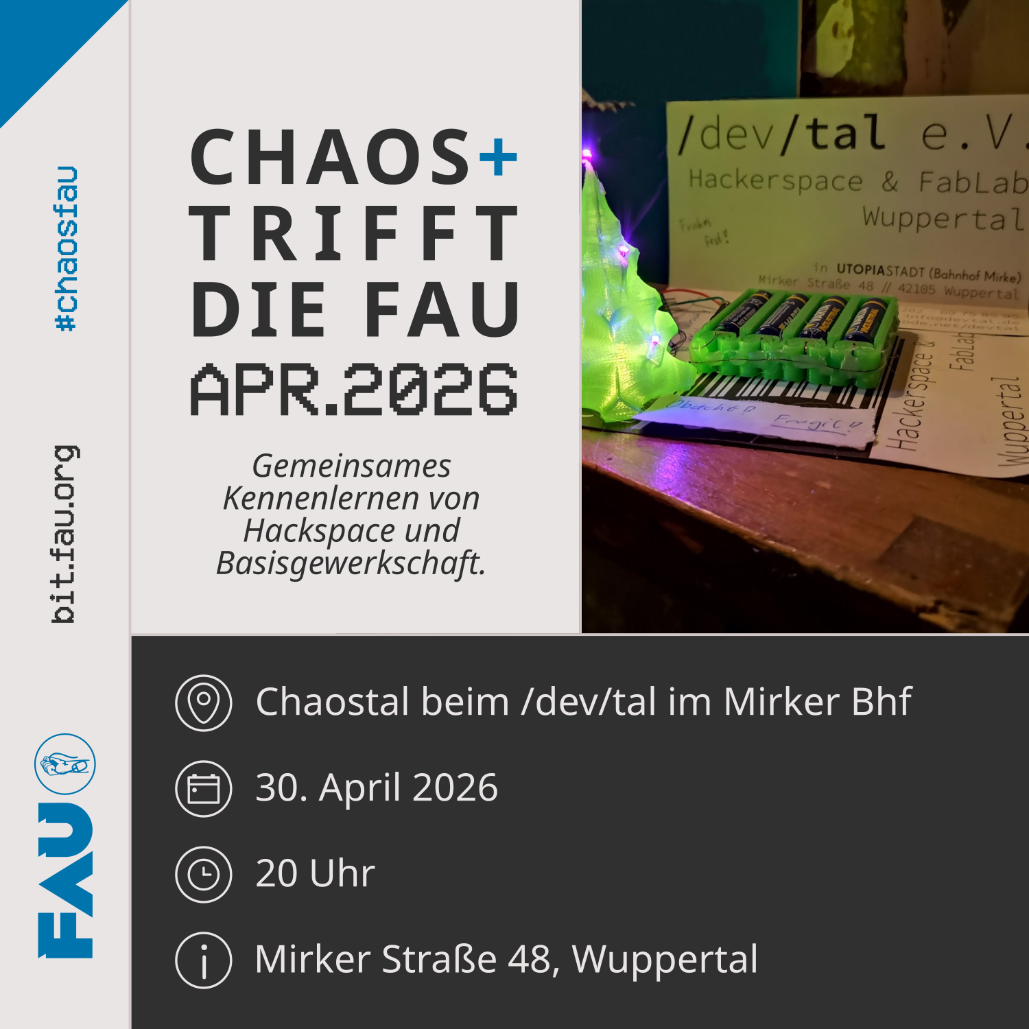 Wuppertal: Chaostal trifft die FAU beim /dev/tal
